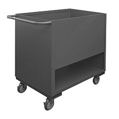 Durham 4Slt-2436-1.2K-95 4 Sided, Solid, Low Deck Truck, 2 Shelves, 36 X 24