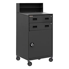 Durham Fed-2023-95 Mobile Shop Desk, 1 Shelf, 2 Drawers, 23 X 20-3/16 X 48