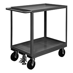 Durham Rsc-2436-2-2.4K-Alu-Fl-95 Stock Cart, 2 Shelf, 24-1/4 X 42-1/4 X 39