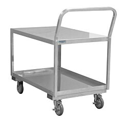 Durham Sldo16304825Pu Stainless Low Deck Cart, 2 Shelves, 30-1/8 X 52-3/4 X 38-1/8