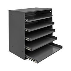 Durham 305B-95 Slide Rack, Heavy Duty Bearing Slides, Holds 5 Large Compartment Boxes, Gray