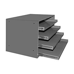 Durham 303B-15.75-95 Large Bearing Slide Rack, Holds 4 Compartment Boxes, Heavy Duty, Steel, Gray