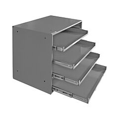 Durham 310B-95 Slide Rack, Heavy Duty Bearing Slides, Holds 4 Large Compartment Boxes, Gray