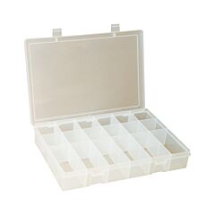 Durham Sp18-Clear Small, Plastic Compartment Box, 18 Openings, Clear (Must Purchase In Multiples Of 10 Each)