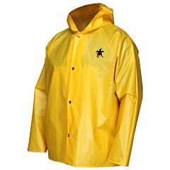 Mcr Safety 560Jhx3 Navigator Rain Gear, .25Mm, Pu/Nylon, Jacket, W/Attached Hood, Yellow, Size 3X-Large