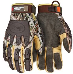 Mcr Safety Mo200L Mossy Oak Camo Gloves, Forceflex Back Of Hand Tpr, D3O Reinforced Palm, Thinsulated Lined, Water/Wind Proof Bladder, Size Large