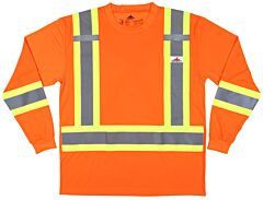 Mcr Safety Wcltcs2Oxl Class 2, Long Sleeve T-Shirt, Level 2, Solid, Orange, Size X-Large
