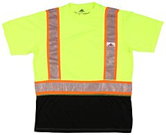 Mcr Safety Ffstc2Slx4 Class 3, Short Sleeve T-Shirt, Birdseye, Forceflex Reflective Tape, Lime, Shaded, Size 4X-Large