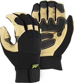 Majestic 2160 Black Eagle Mechanics Gloves With Pigskin Palm, Size Medium