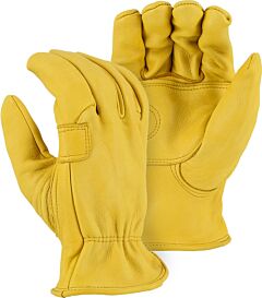 Majestic 1564 Elkskin Drivers Gloves With Double Palm, Size Medium