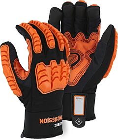 Majestic 21472Bk Knucklehead Cut Resistant Mechanics Gloves, Ansi Impact 2, Ansi Puncture 2, Size 7
