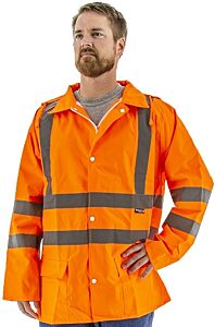 Majestic 75-1352 Hi-Viz Waterproof Rain Jacket, Ansi 3, Size X-Large