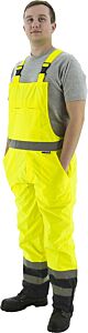 Majestic 75-2355 Hi-Viz Black Bottom Waterproof Bib Overall, Ansi E, Size X-Large