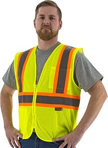 Majestic 75-3217 Hi-Viz Mesh Vest With Dot Striping, Ansi 2, Size 4X-Large