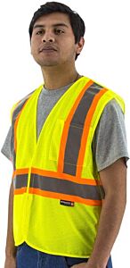 Majestic 75-3219 Hi-Viz Mesh Breakaway Vest With Dot Striping, Ansi 2, Size 5X-Large