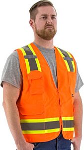 Majestic 75-3222 Hi-Viz Surveyors Vest With Dot Striping, Ansi 2, Size 5X-Large