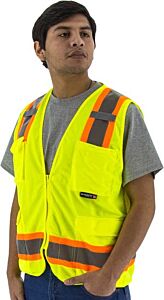 Majestic 75-3223 Hi-Viz Surveyors Vest With Dot Striping, Ansi 2, Size 5X-Large