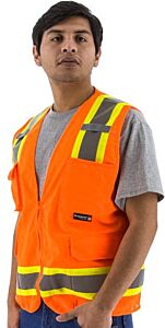 Majestic 75-3224 Hi-Viz Surveyors Vest With Dot Striping, Ansi 2, Size Small