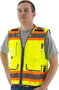 Majestic 75-3235 Hi-Viz Heavy Duty Vest With Dot Striping, Ansi 2, Size Large