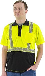 Majestic 75-5213 Hi-Viz Polo With Reflective Chainsaw Striping, Ansi 2, Size 3X-Large