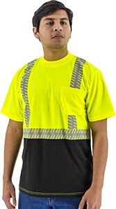 Majestic 75-5215 Hi-Viz Shirt With Reflective Chainsaw Striping, Ansi 2, Size 4X-Large