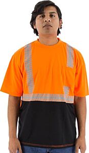 Majestic 75-5216 Hi-Viz Shirt With Reflective Chainsaw Striping, Ansi 2, Size 3X-Large