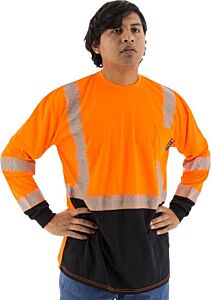 Majestic 75-5258 Hi-Viz Shirt With Reflective Chainsaw Striping, Ansi 2, Size 2X-Large