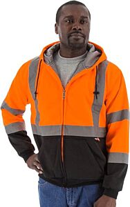 Majestic 75-5332 Hi-Viz Hooded Sweatshirt With Teflon®, Ansi 3, Size 5X-Large