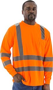 Majestic 75-5356 Hi-Viz Long Sleeve Shirt, Ansi 3, Size 4X-Large