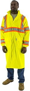 Majestic 75-7303 Hi-Viz Waterproof Rain Coat With Dot Striping, Ansi 3, Size 2X-Large