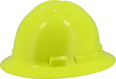 Majestic 87-1255Hvy Full Brim Hard Hat With 6 Point Suspension, Hi-Viz Yellow
