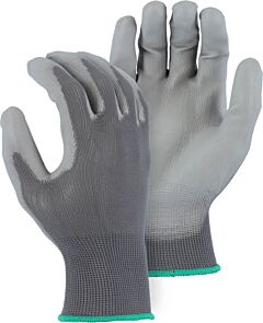 Majestic 3434A Polyurethane Palm Coated Gloves On Knit Polyester Liner, Size Medium