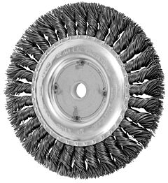 Pferd 81668 Knot Wheel Brushes, Standard Twist - Single Row, Standard Flag, Carbon Steel Wire - 3" To 8" Diameter