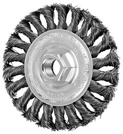 Pferd 82153 Threaded Wheel Brushes, Knot Wheel Brushes, Standard Twist, Carbon Steel Wire