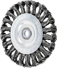 Pferd 81658 Knot Wheel Brushes, Standard Twist - Single Row, Standard Flag, Carbon Steel Wire - 3" To 8" Diameter