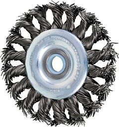 Pferd 81652 Knot Wheel Brushes, Standard Twist - Single Row, Standard Flag, Carbon Steel Wire - 3" To 8" Diameter