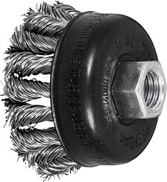 Pferd 82856 Knot Cup Brushes, External Nut, Single Row - Combitwist, Stainless Steel Wire