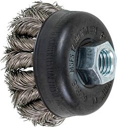 Pferd 82855 Knot Cup Brushes, External Nut, Single Row - Combitwist, Stainless Steel Wire