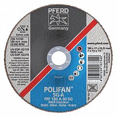 Pferd 62170 Polifan Flap Discs, Performance Line Sg, Polifan Sg A, Flat (Pff- Type 27)