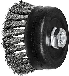 Pferd 82648 Knot Cup Brushes, External Nut, Single Row - Standard Twist, Stainless Steel Wire - 4" Diameter And Larger