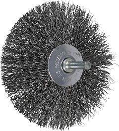 Pferd 82867 Stem Mounted Bevel Brushes, Crimped Wire, Carbon Steel Wire