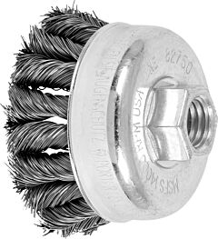 Pferd 82750 Knot Cup Brushes, External Nut, Single Row - Combitwist, Carbon Steel Wire