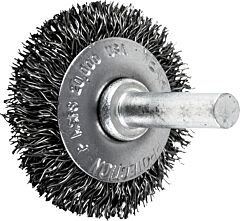 Pferd 82852 Stem Mounted Bevel Brushes, Crimped Wire, Carbon Steel Wire