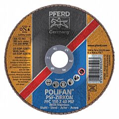 Pferd 63071 Polifan Flap Discs, Universal Line Psf, Polifan Psf Zirkon, Conical (Pfc - Type 29)