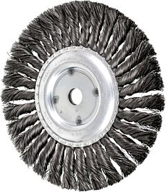 Pferd 81694 Knot Wheel Brushes, Standard Twist - Single Row, Standard Flag, Carbon Steel Wire - 3" To 8" Diameter