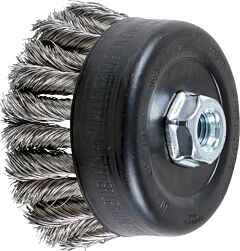 Pferd 82789 Knot Cup Brushes, External Nut, Single Row - Combitwist, Stainless Steel Wire