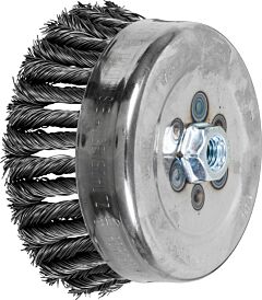 Pferd 82725 Knot Cup Brushes, External Nut, Single Row - Combitwist, Carbon Steel Wire