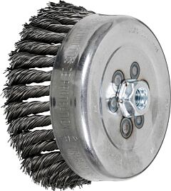 Pferd 82531 Knot Cup Brushes, External Nut, Single Row - Standard Twist, Carbon Steel Wire - 4" Diameter And Larger