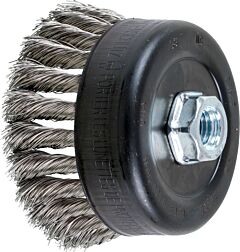 Pferd 82647 Knot Cup Brushes, External Nut, Single Row - Standard Twist, Stainless Steel Wire - 4" Diameter And Larger