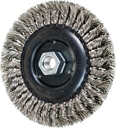 Pferd 82598 Threaded Wheel Brushes, Knot Wheel Brushes, Standard Twist, Stainless Steel Wire